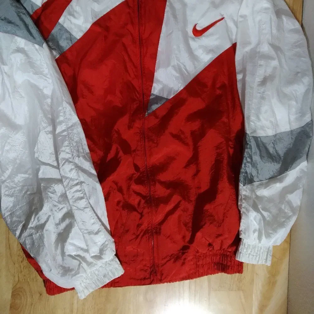 Vintage Custom Logo Shark Tooth Color Block Windbreaker
